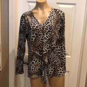 🐆 Clara Sunwoo Cheetah Print Blouse